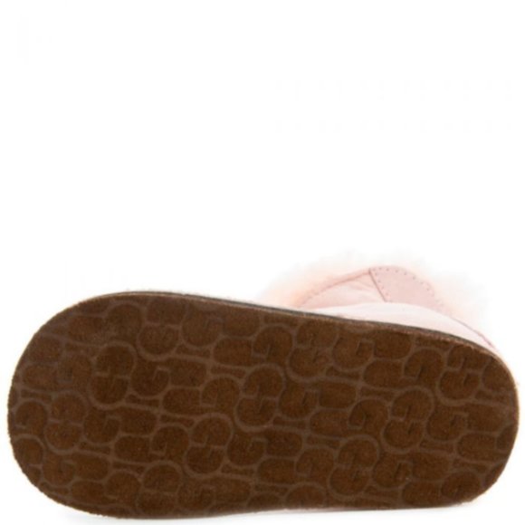 NEW UGG Baby Infant Boo Petal Pink Sheepskin Fur Lined Fold Over Cuff Mid Boot - Picture 6 of 7